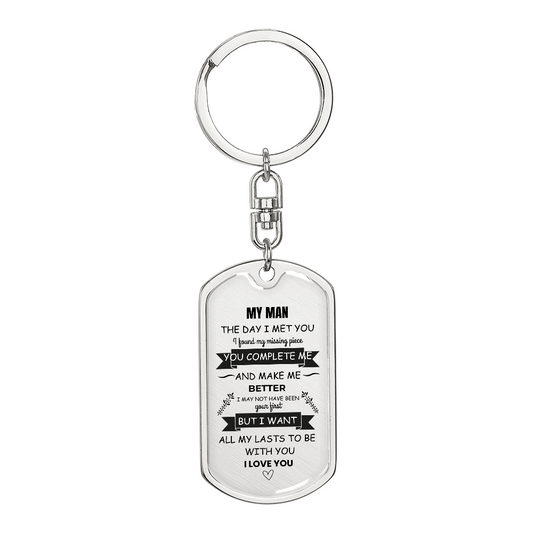 My Man Keychain – Luxury Love Message Keychain Gift for Him