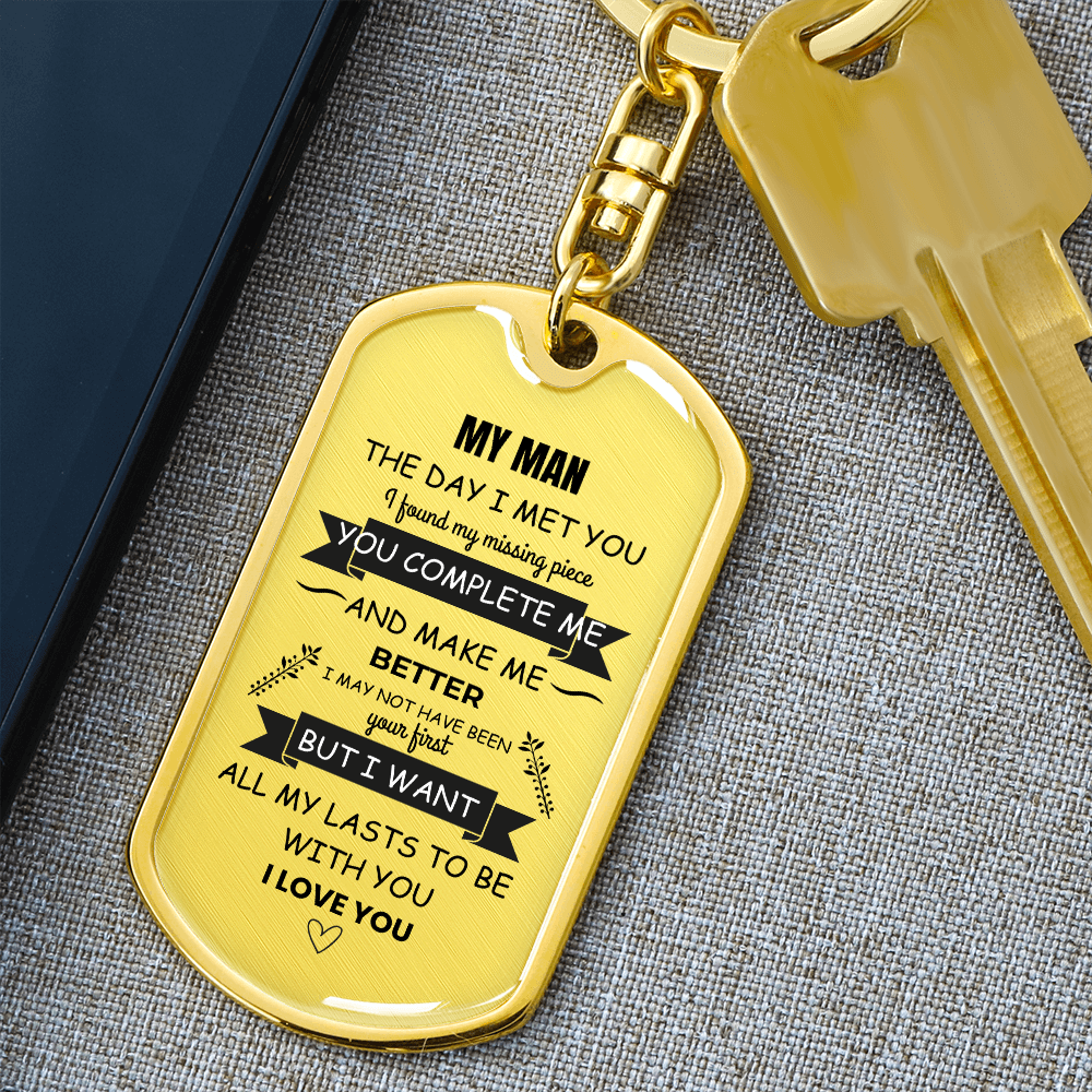 My Man Keychain – Luxury Love Message Keychain Gift for Him