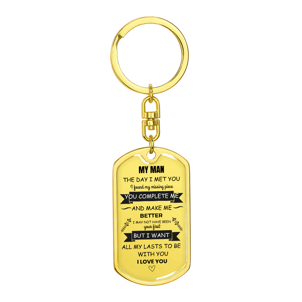 My Man Keychain – Luxury Love Message Keychain Gift for Him