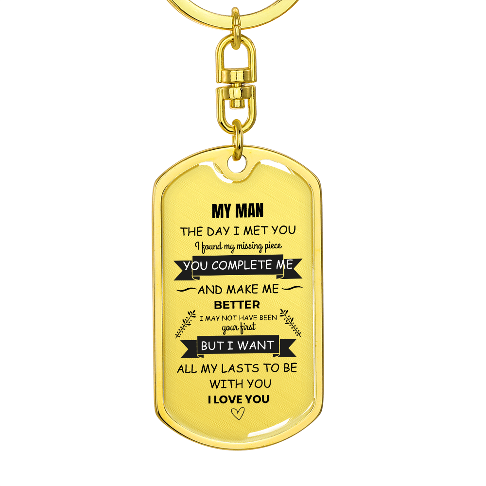 My Man Keychain – Luxury Love Message Keychain Gift for Him