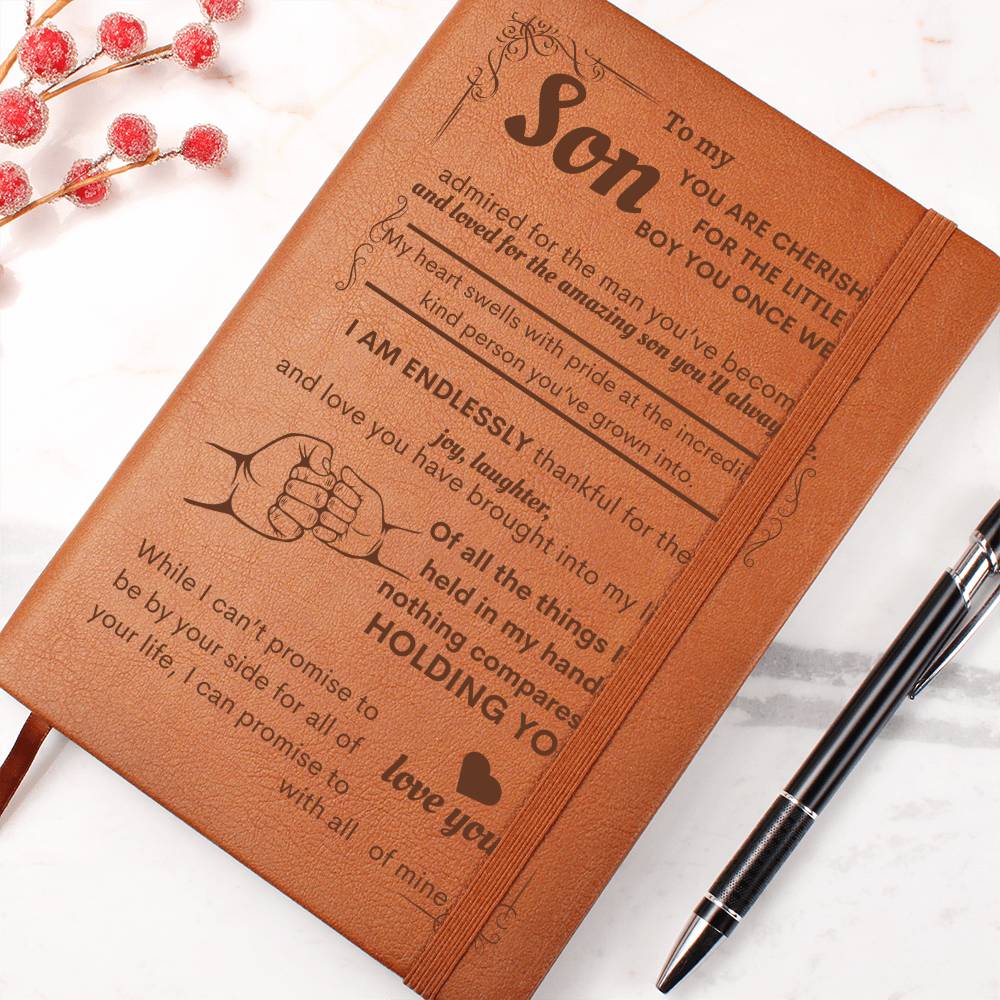 To My Son-Heartfelt Vegan Leather Keepsake Journal