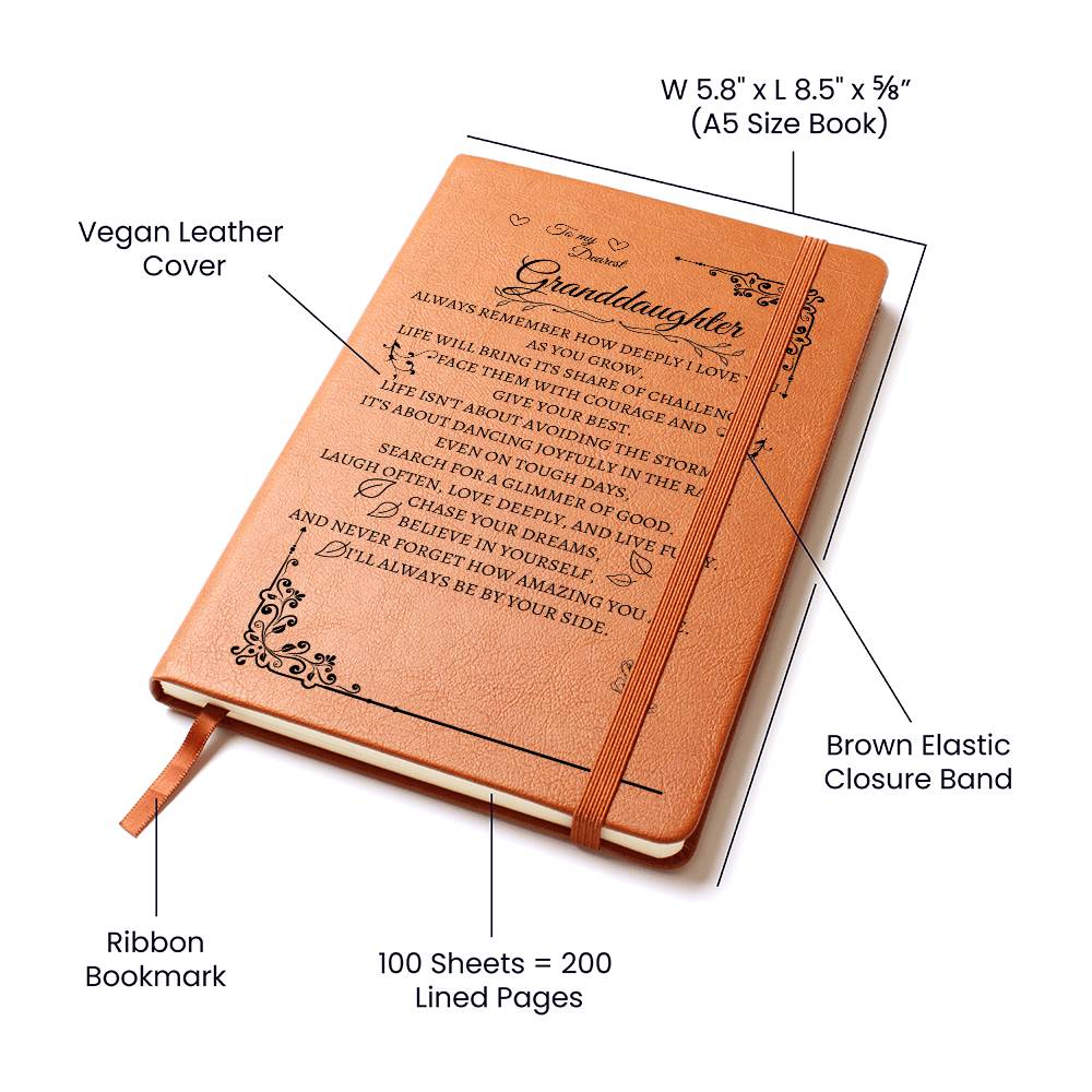 Heartfelt Leather Journal for Granddaughters - Perfect Gift Idea