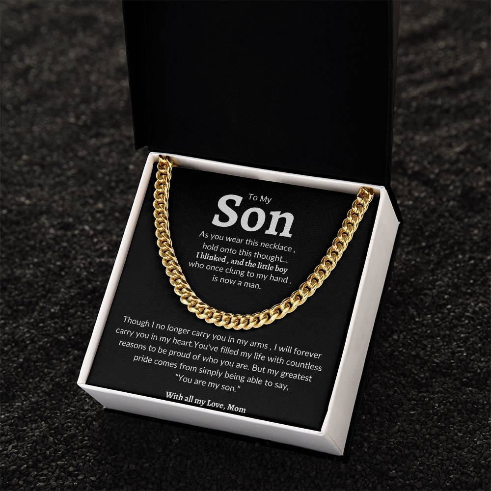 To My Son Cuban Link Chain