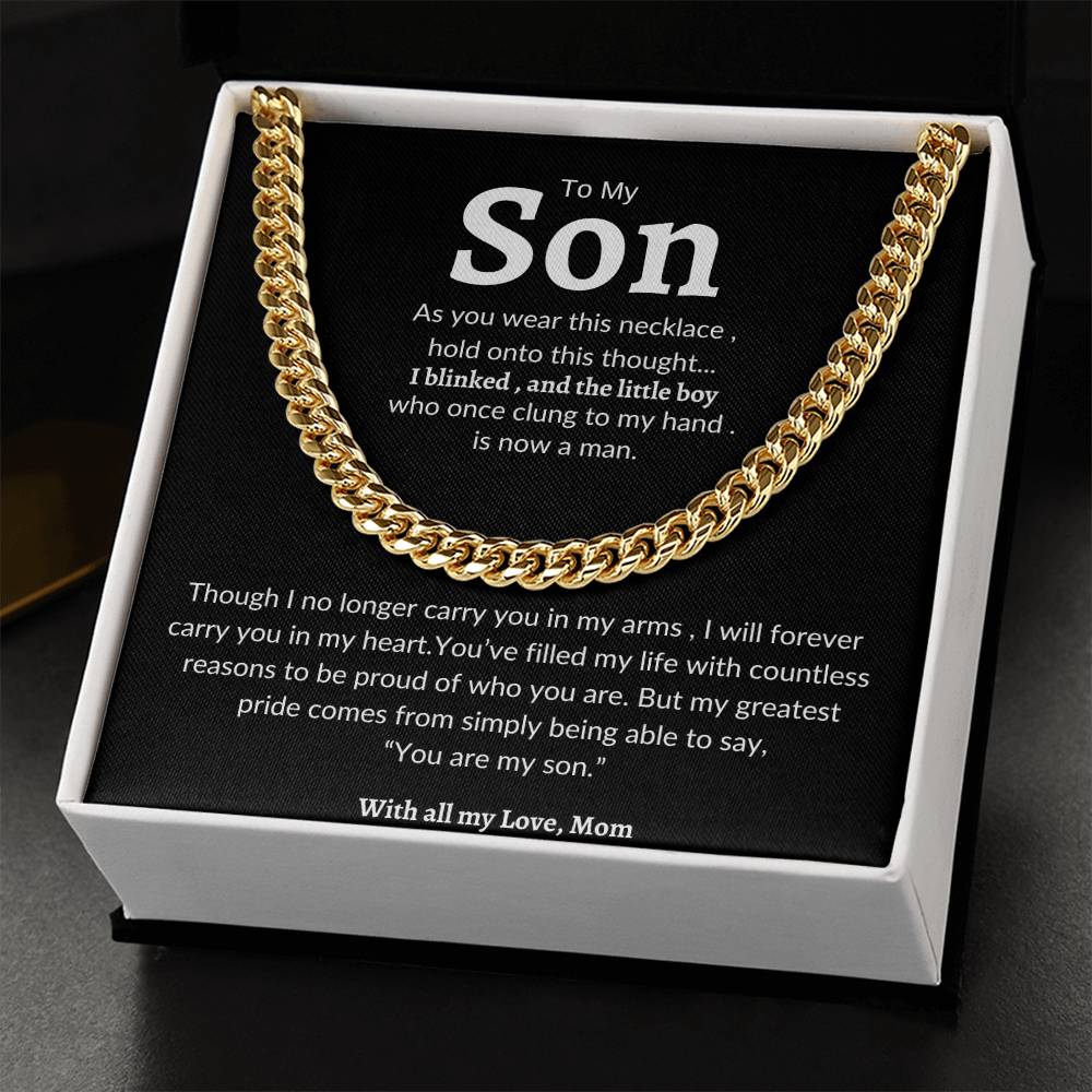 To My Son Cuban Link Chain