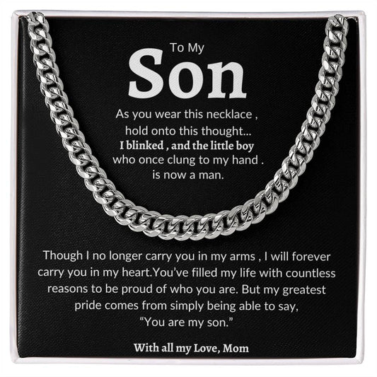 To My Son Cuban Link Chain