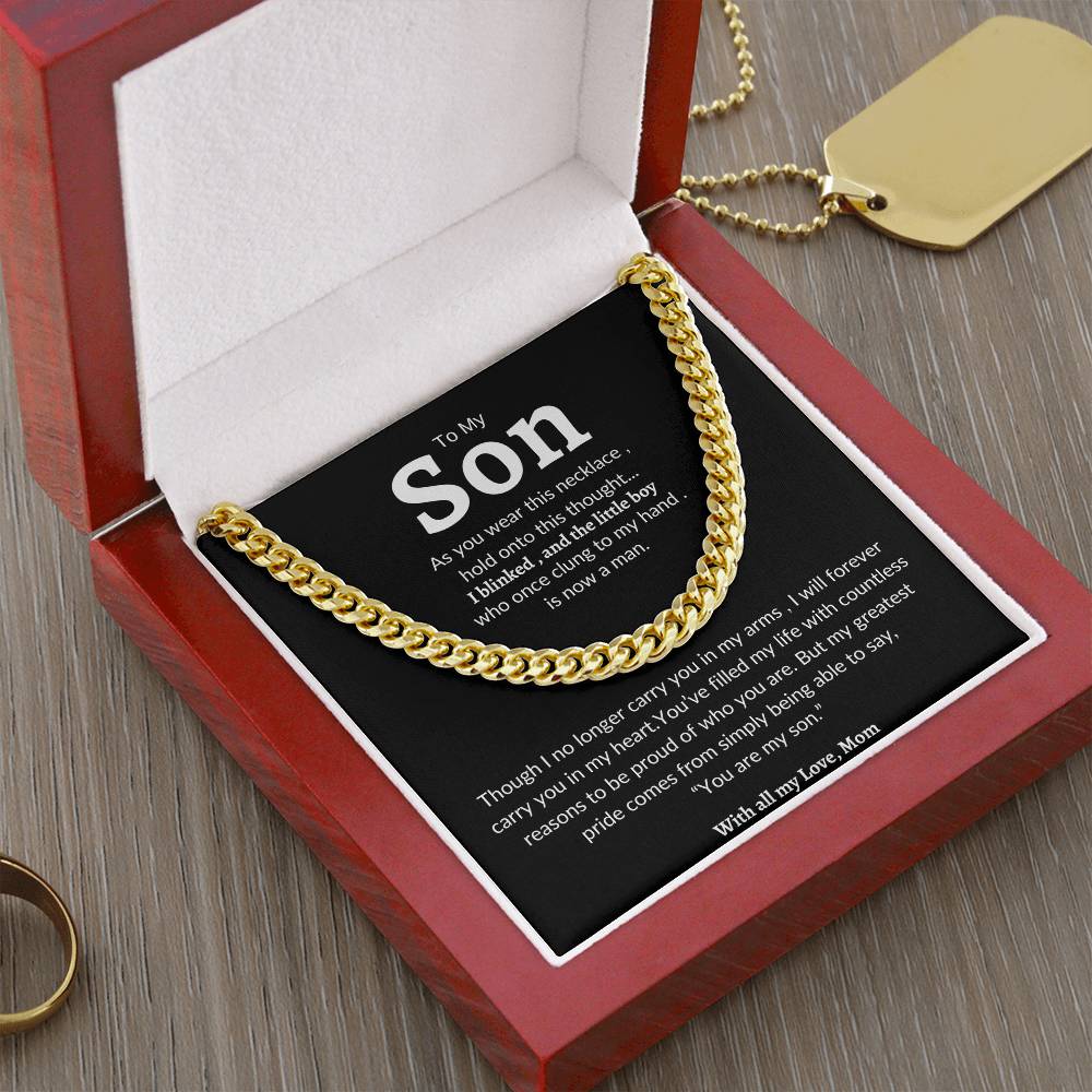 To My Son Cuban Link Chain