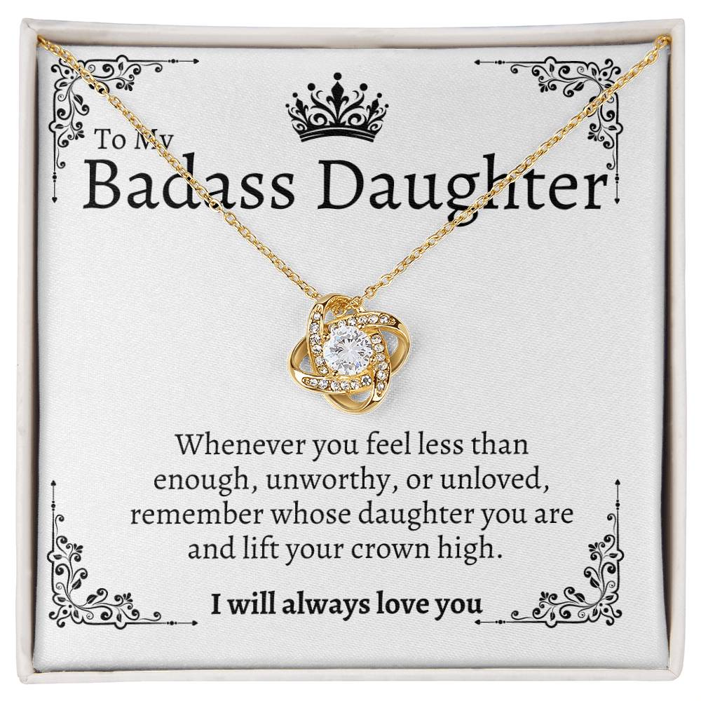 Badass Daughter Love Knot Necklace -W