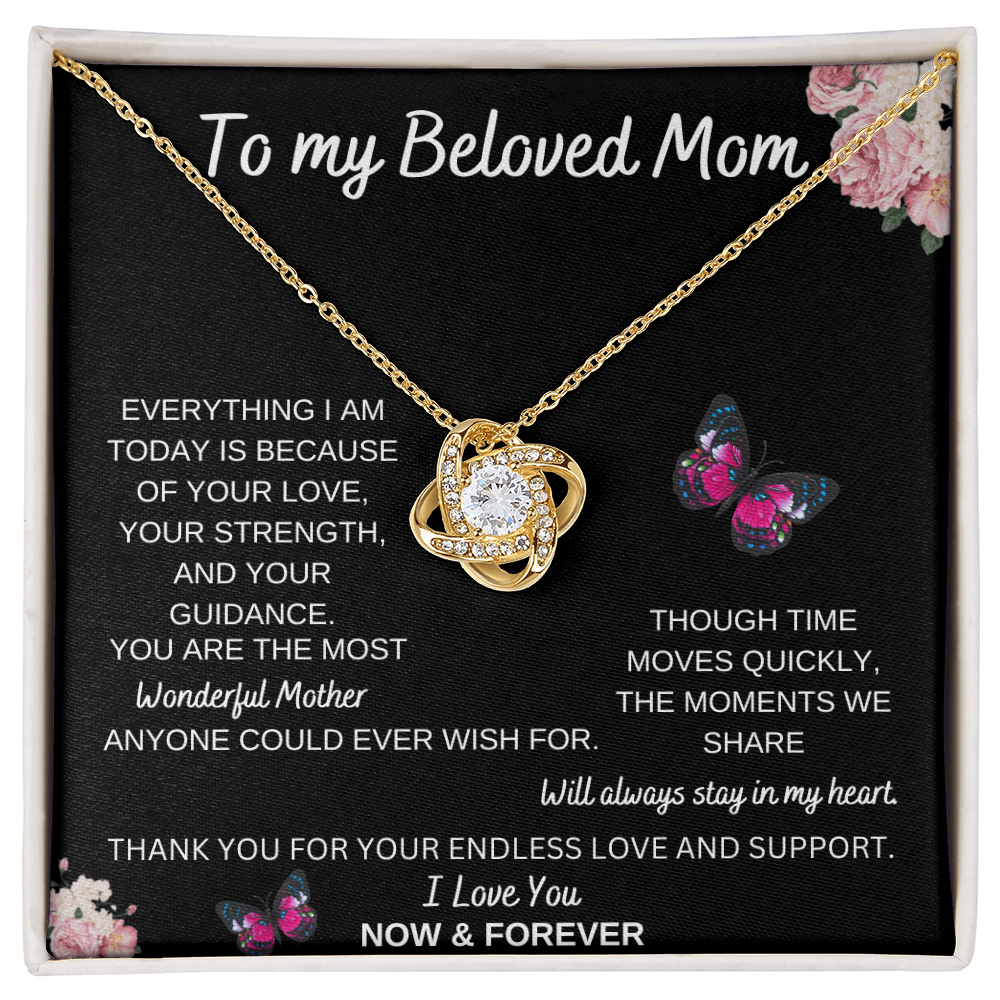 To My Beloved Mom - Love Knot Necklace | A Timeless Gift of Love