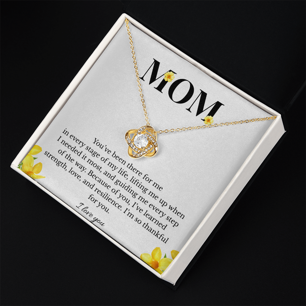 Mom Love Knot Necklace | Cubic Zirconia Pendant | Jewelry Gift for Her