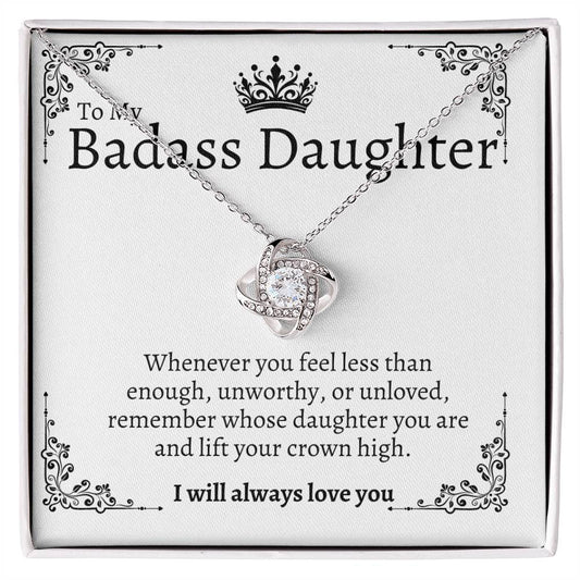 Badass Daughter Love Knot Necklace -W