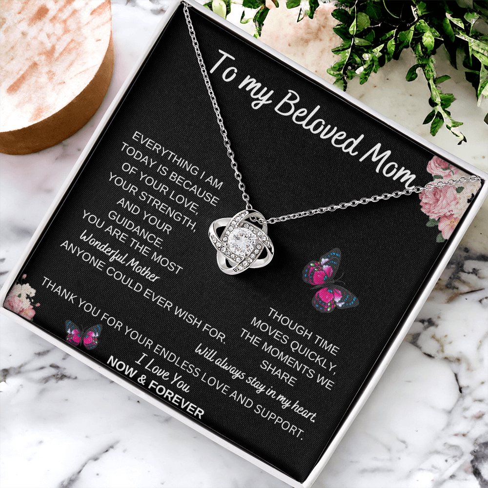 To My Beloved Mom - Love Knot Necklace | A Timeless Gift of Love