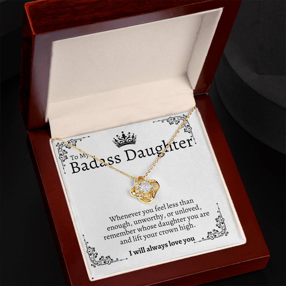 Badass Daughter Love Knot Necklace -W