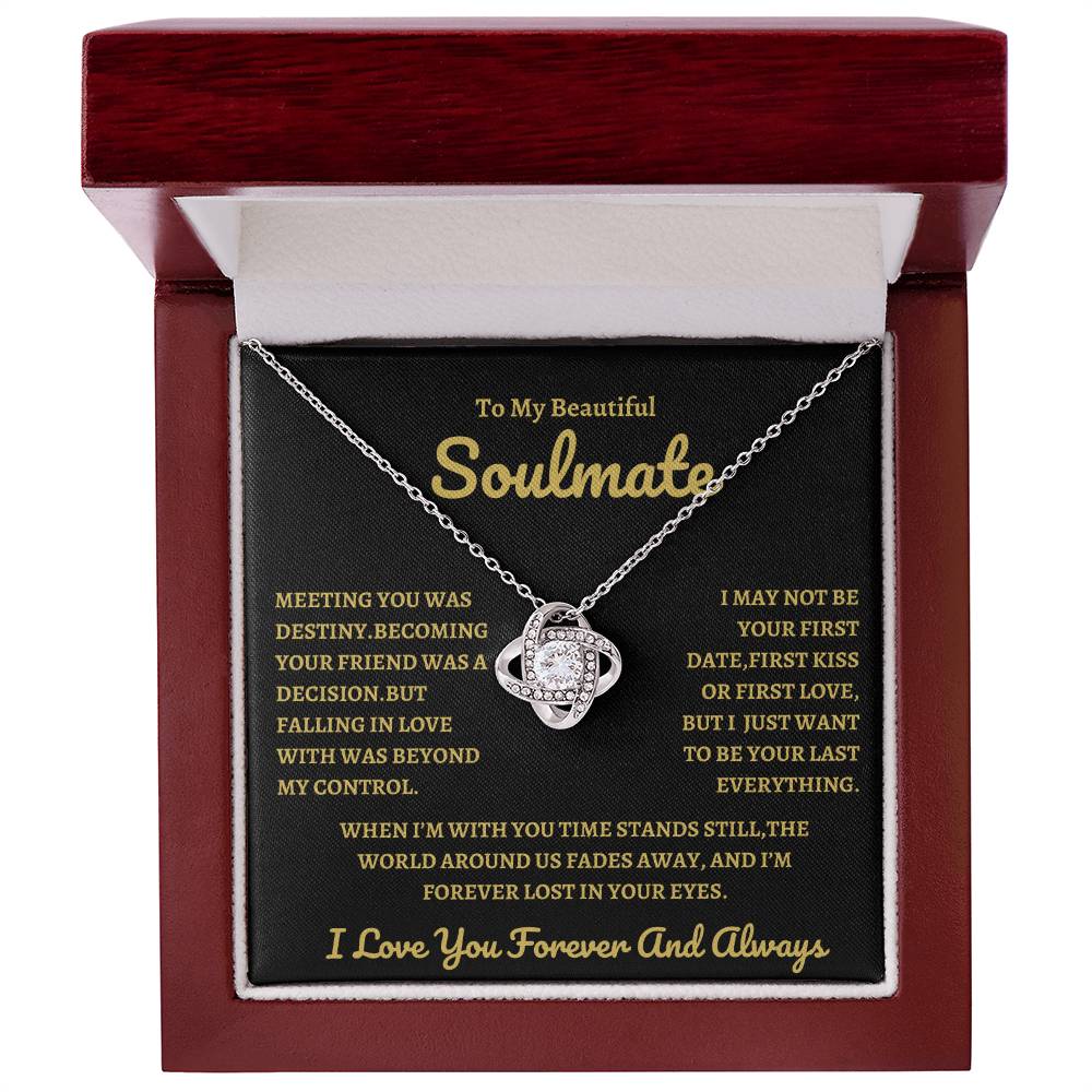 To My Soulmate "Time Stand Still" Love Knot Necklace