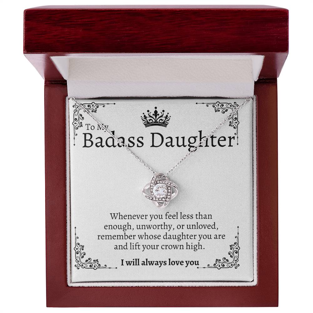 Badass Daughter Love Knot Necklace -W