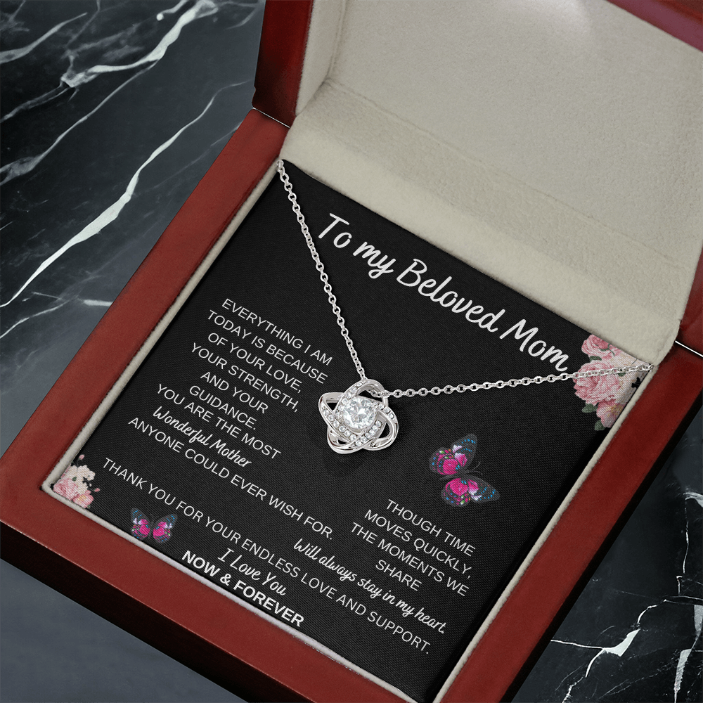 To My Beloved Mom - Love Knot Necklace | A Timeless Gift of Love