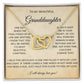 To My Beautiful Granddaughter Interlocking Heart Necklace