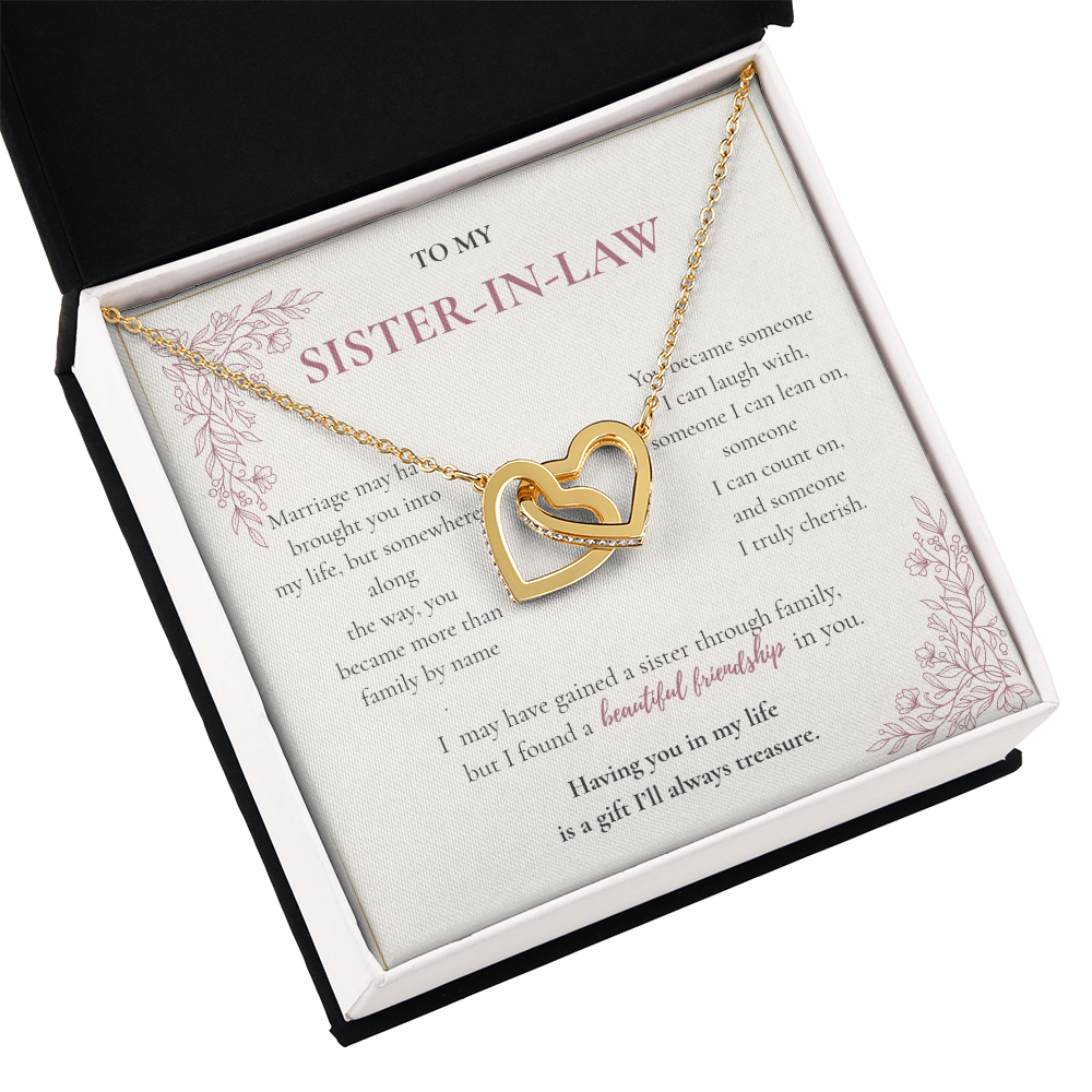 Sister-in-Law Necklace Gift - Interlocking Hearts