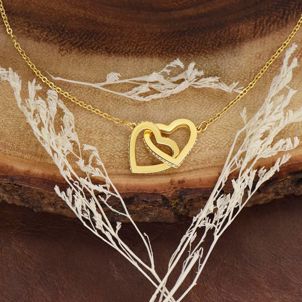 To My Precious Daughter Interlocking Heart Necklace – Meaningful Gift from Mom