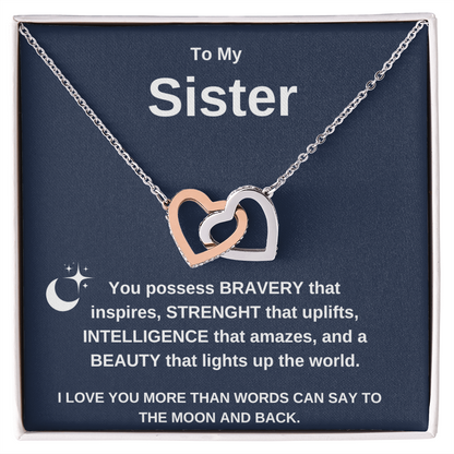 Interlocking Heart Necklace for Sisters - Symbol of Bonding