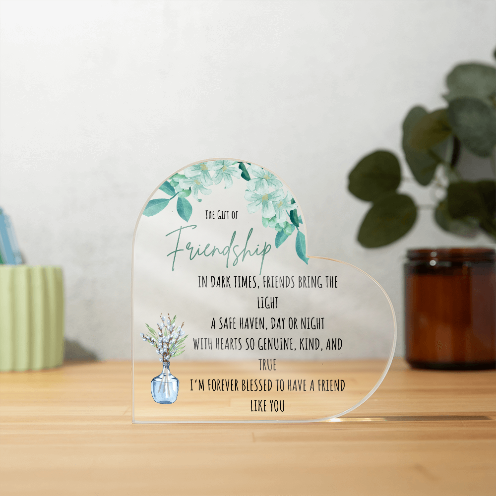 Friendship Acrylic Heart Plaque
