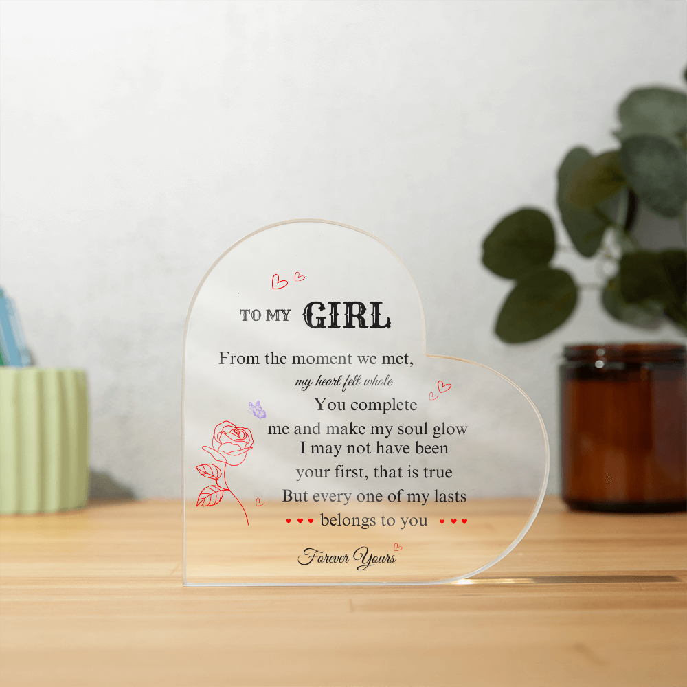 Heartfelt Acrylic Heart Plaque - Personalized Gift