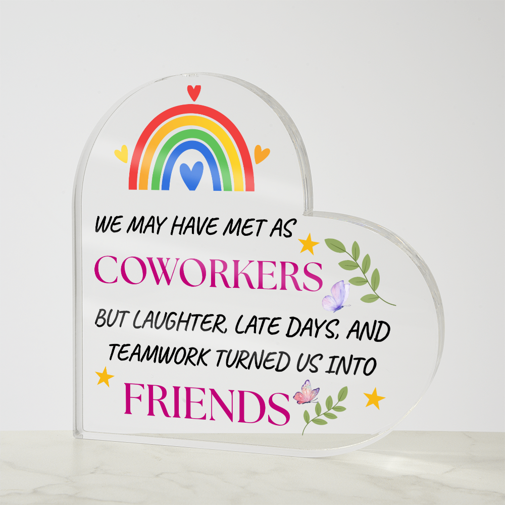 Friendship Heart Acrylic Plaque – Perfect Gift for Coworkers or Teammates