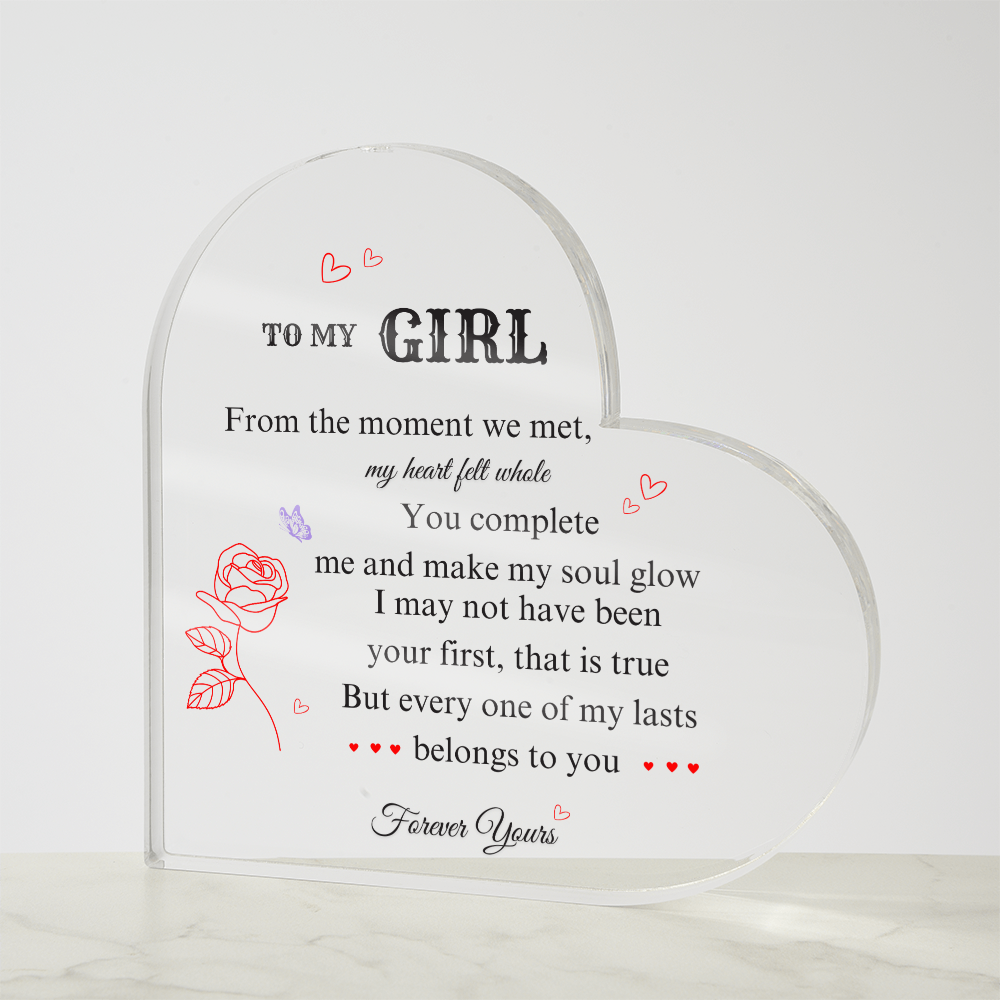 Heartfelt Acrylic Heart Plaque - Personalized Gift