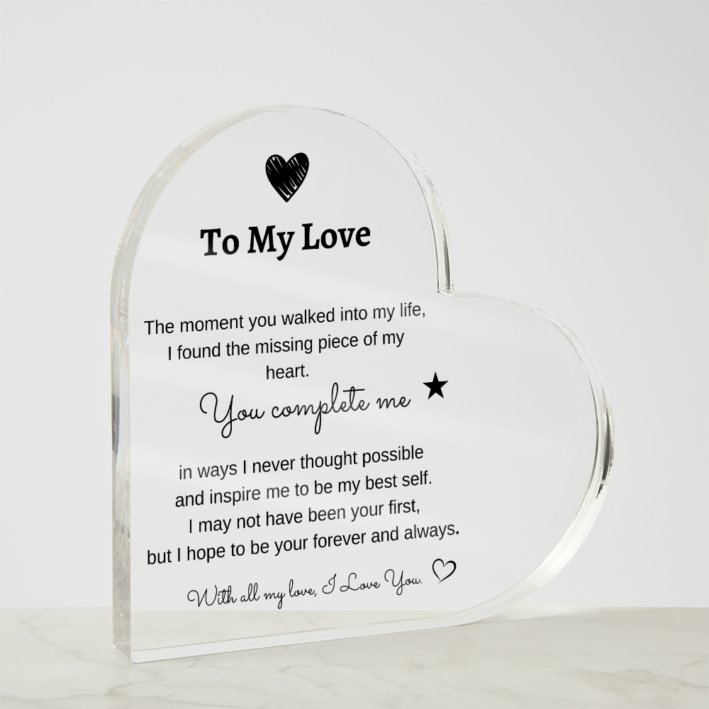 Acrylic Heart Plaque ~ Personalized Love Gift