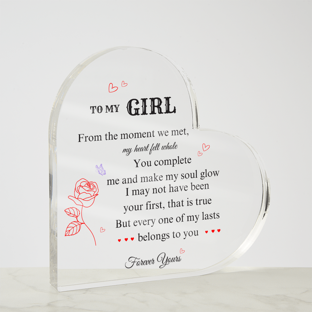 Heartfelt Acrylic Heart Plaque - Personalized Gift