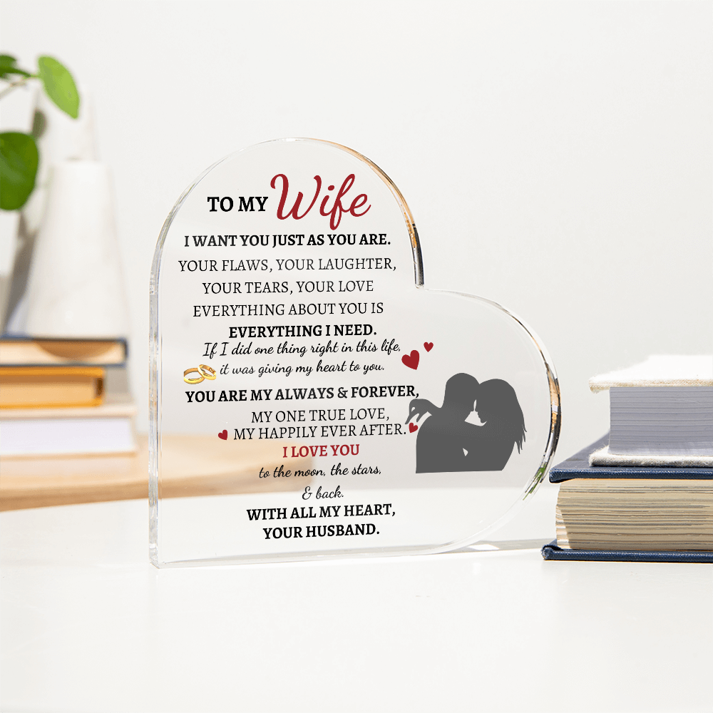 Acrylic Heart Plaque For Wife-Symbol of Love and Devotion Gift