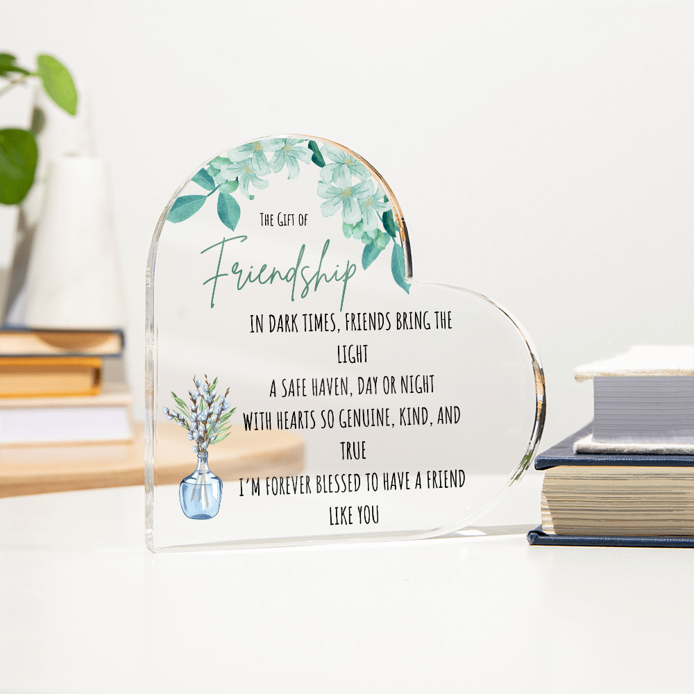 Friendship Acrylic Heart Plaque