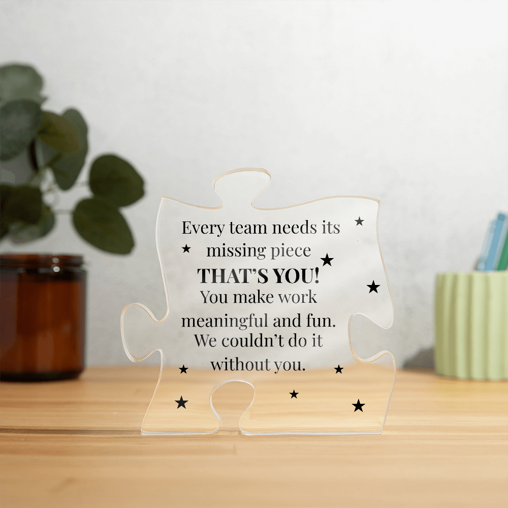 Printed Puzzle Acrylic Plaque – Motivational Gift for Coworkers or Boss