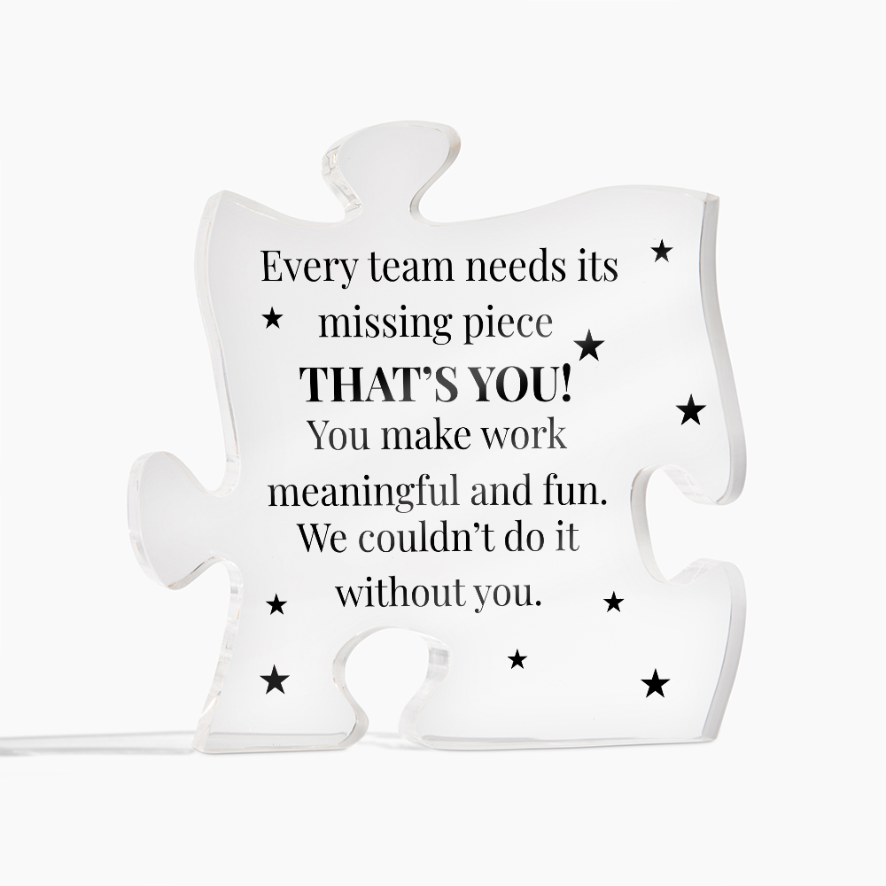 Printed Puzzle Acrylic Plaque – Motivational Gift for Coworkers or Boss