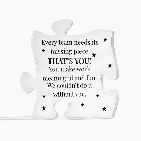 Printed Puzzle Acrylic Plaque – Motivational Gift for Coworkers or Boss