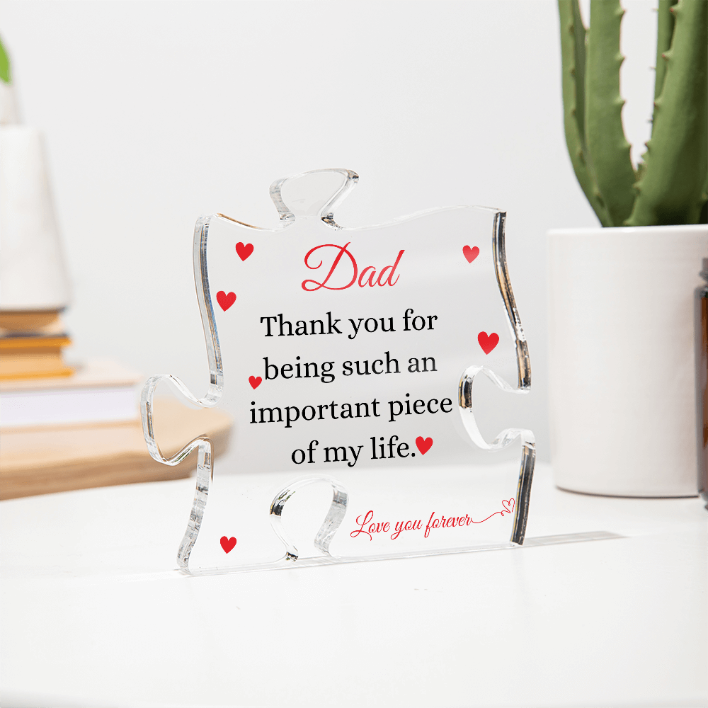 Heartfelt Puzzle Acrylic Plaque for Dad – Modern Keepsake Gift