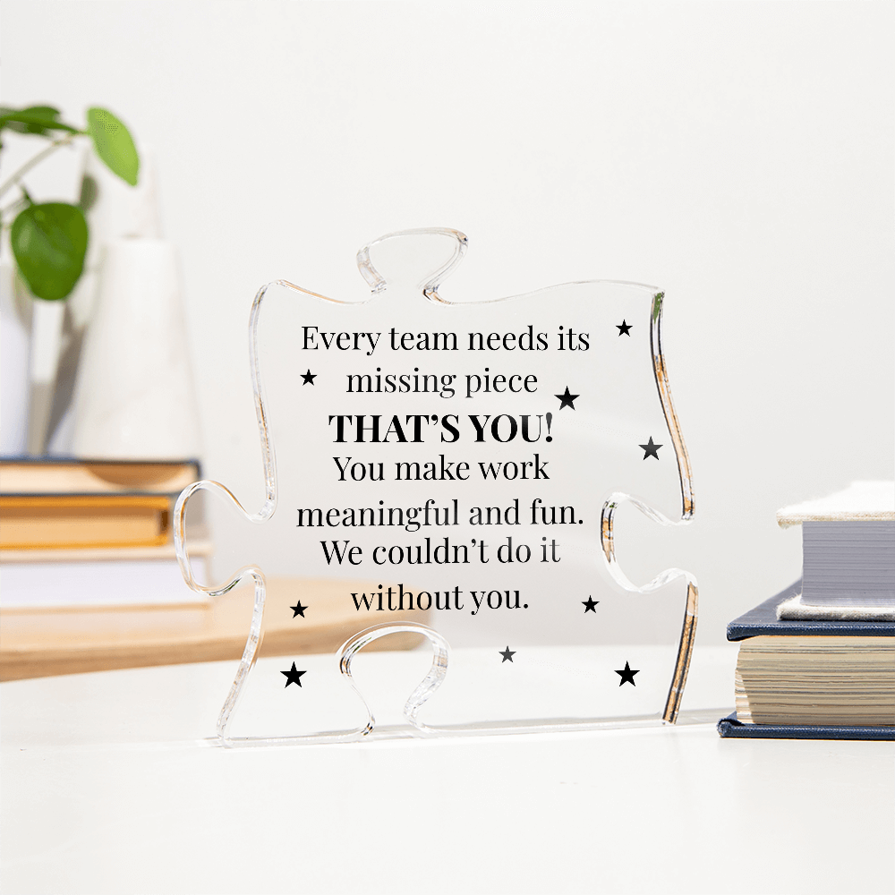 Printed Puzzle Acrylic Plaque – Motivational Gift for Coworkers or Boss