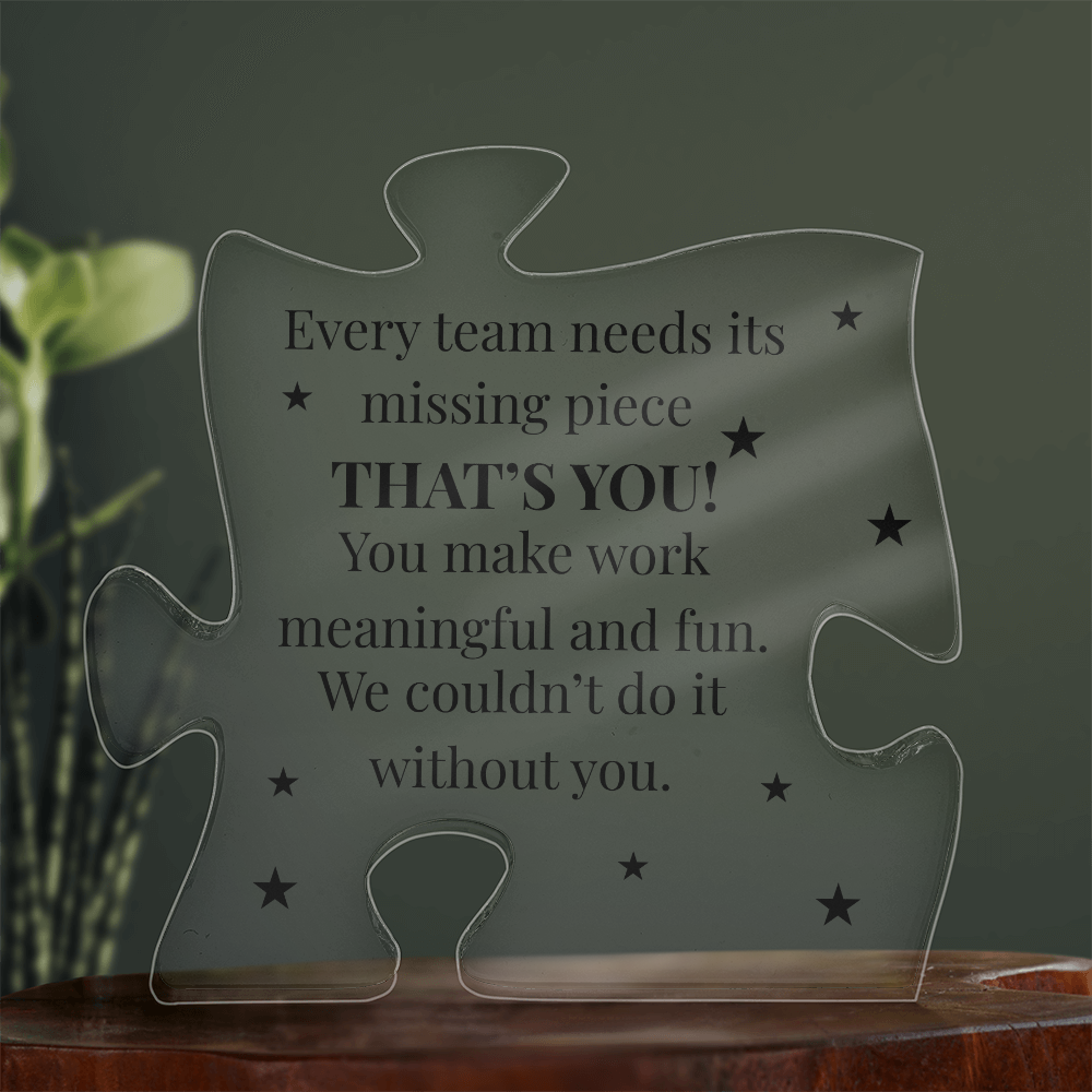 Printed Puzzle Acrylic Plaque – Motivational Gift for Coworkers or Boss