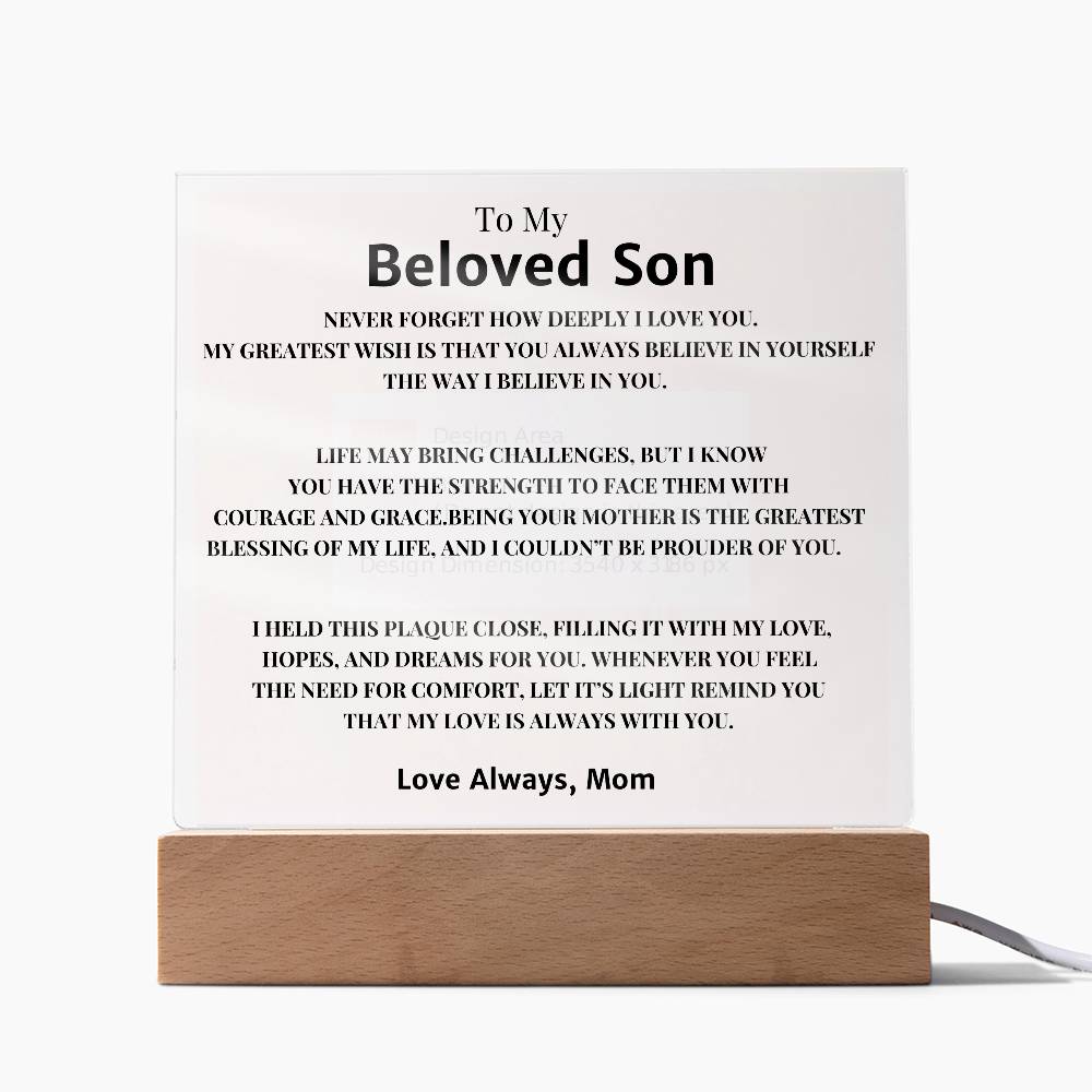 To My Son Gift - Personalized Acrylic Plaque for Special Moments