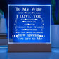 LED Square Acrylic - Heartfelt Gift for Wife