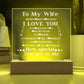 LED Square Acrylic - Heartfelt Gift for Wife