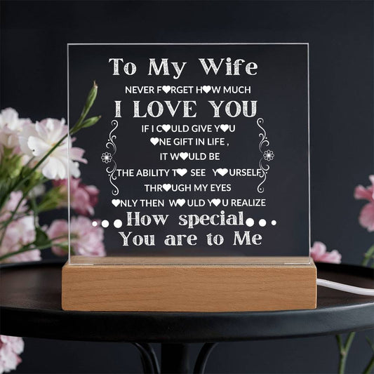 LED Square Acrylic - Heartfelt Gift for Wife