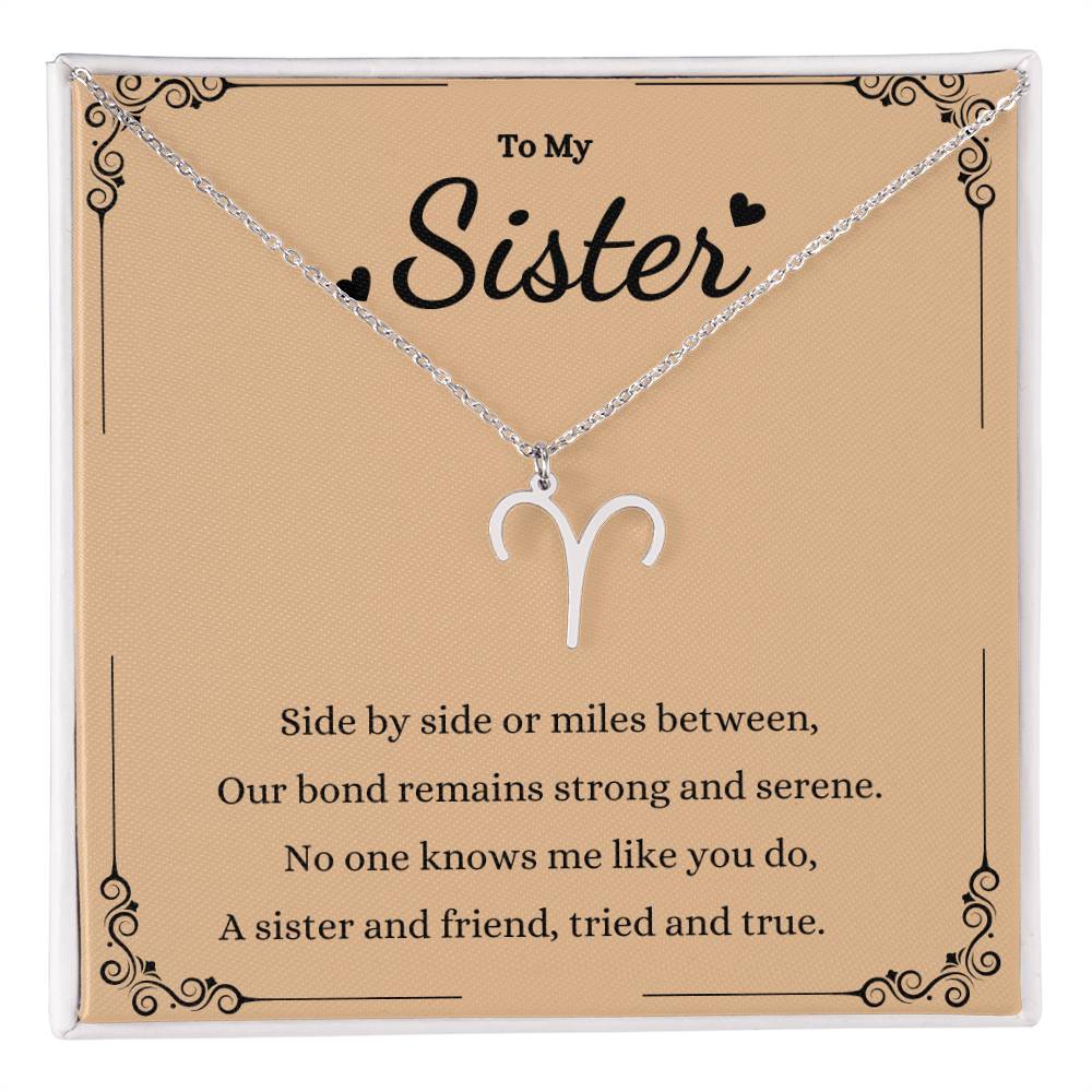 Zodiac Name Necklace for Sisters - Personalized Gift Idea -