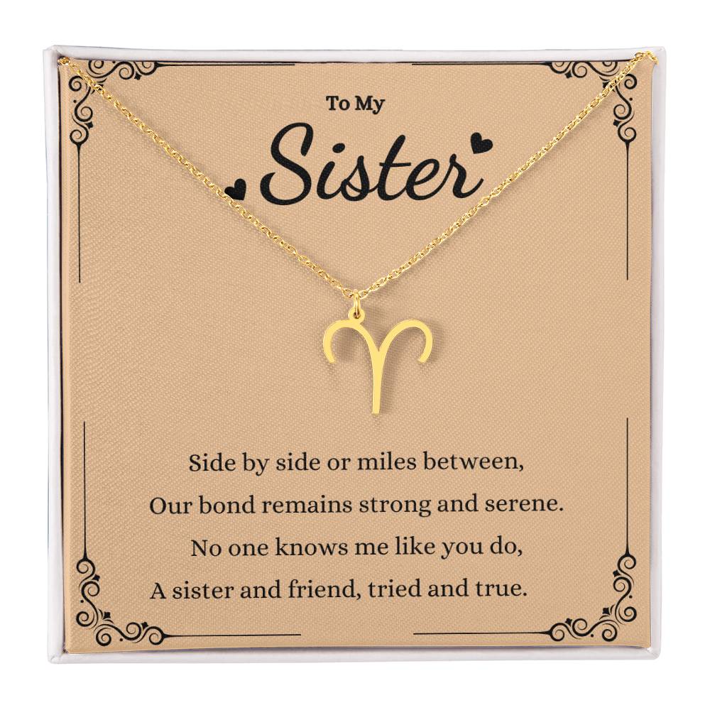 Zodiac Name Necklace for Sisters - Personalized Gift Idea -