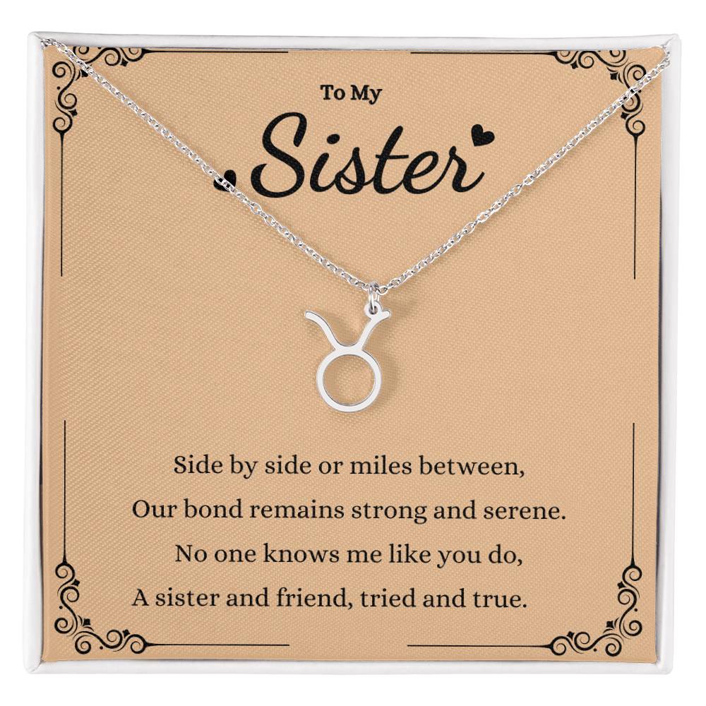 Zodiac Name Necklace for Sisters - Personalized Gift Idea -