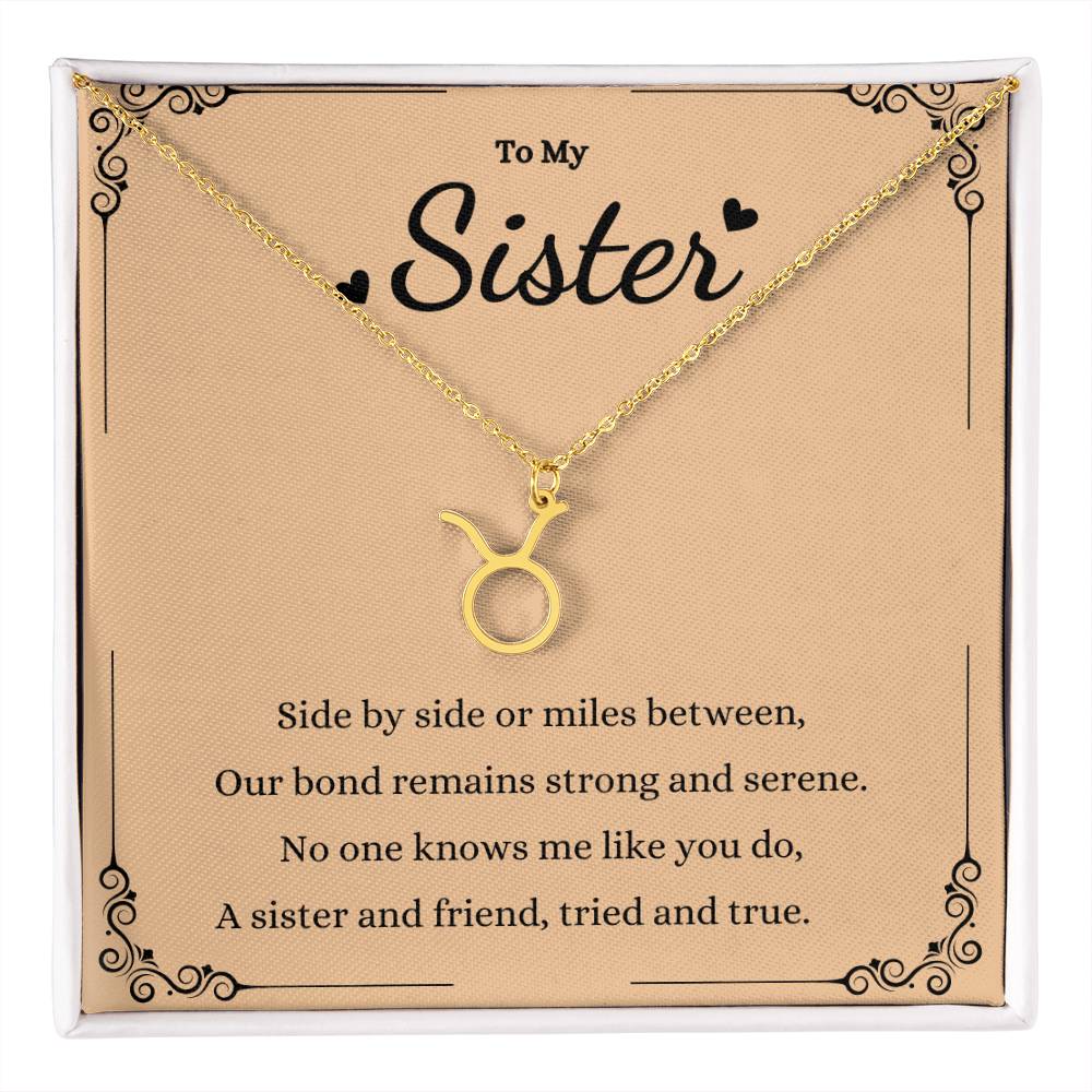 Zodiac Name Necklace for Sisters - Personalized Gift Idea -