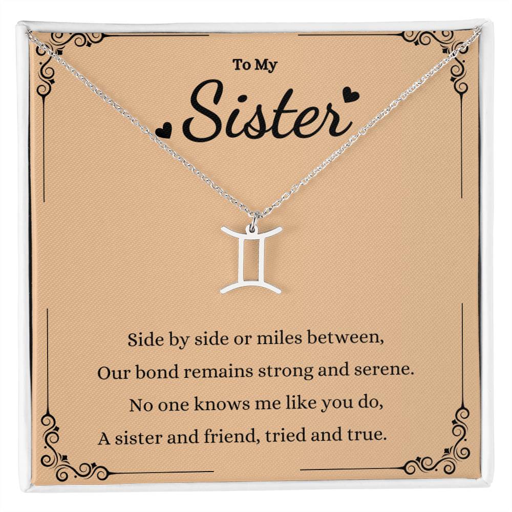 Zodiac Name Necklace for Sisters - Personalized Gift Idea -