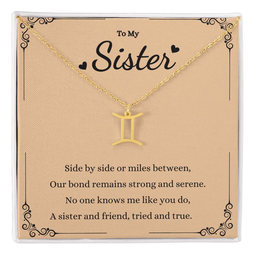 Zodiac Name Necklace for Sisters - Personalized Gift Idea -