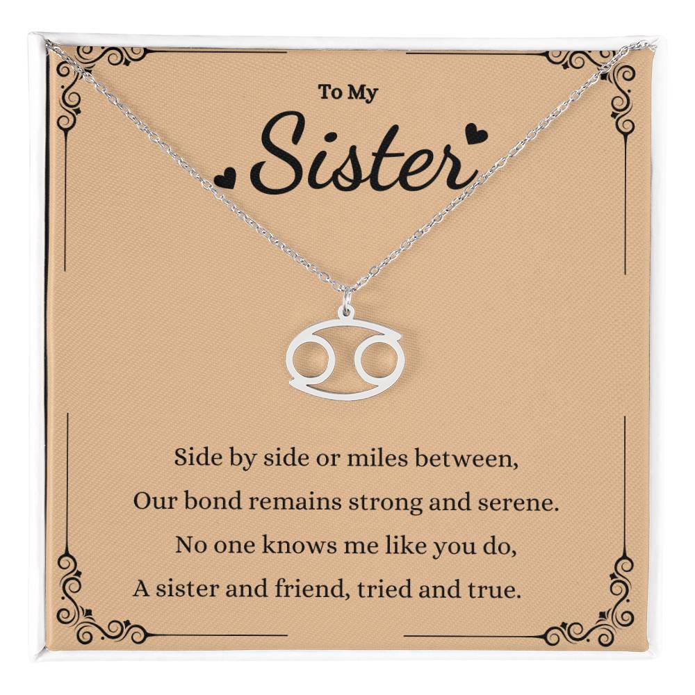 Zodiac Name Necklace for Sisters - Personalized Gift Idea -