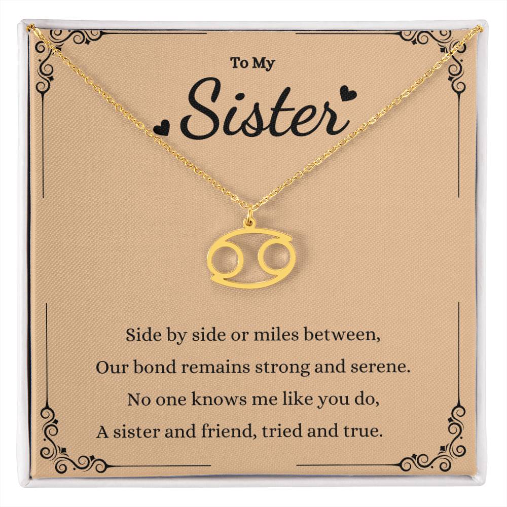 Zodiac Name Necklace for Sisters - Personalized Gift Idea -