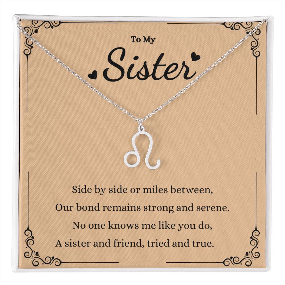 Zodiac Name Necklace for Sisters - Personalized Gift Idea -